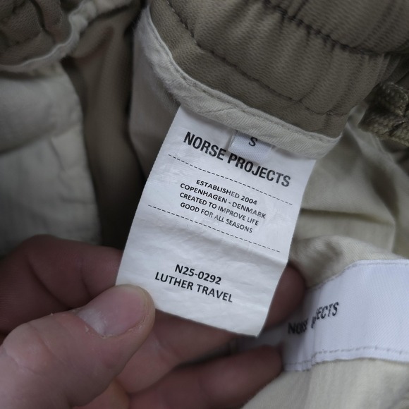 Norse Projects Pants Mens Small Tan Luther Travel Elastic Waist Casual Chino - Picture 6 of 15